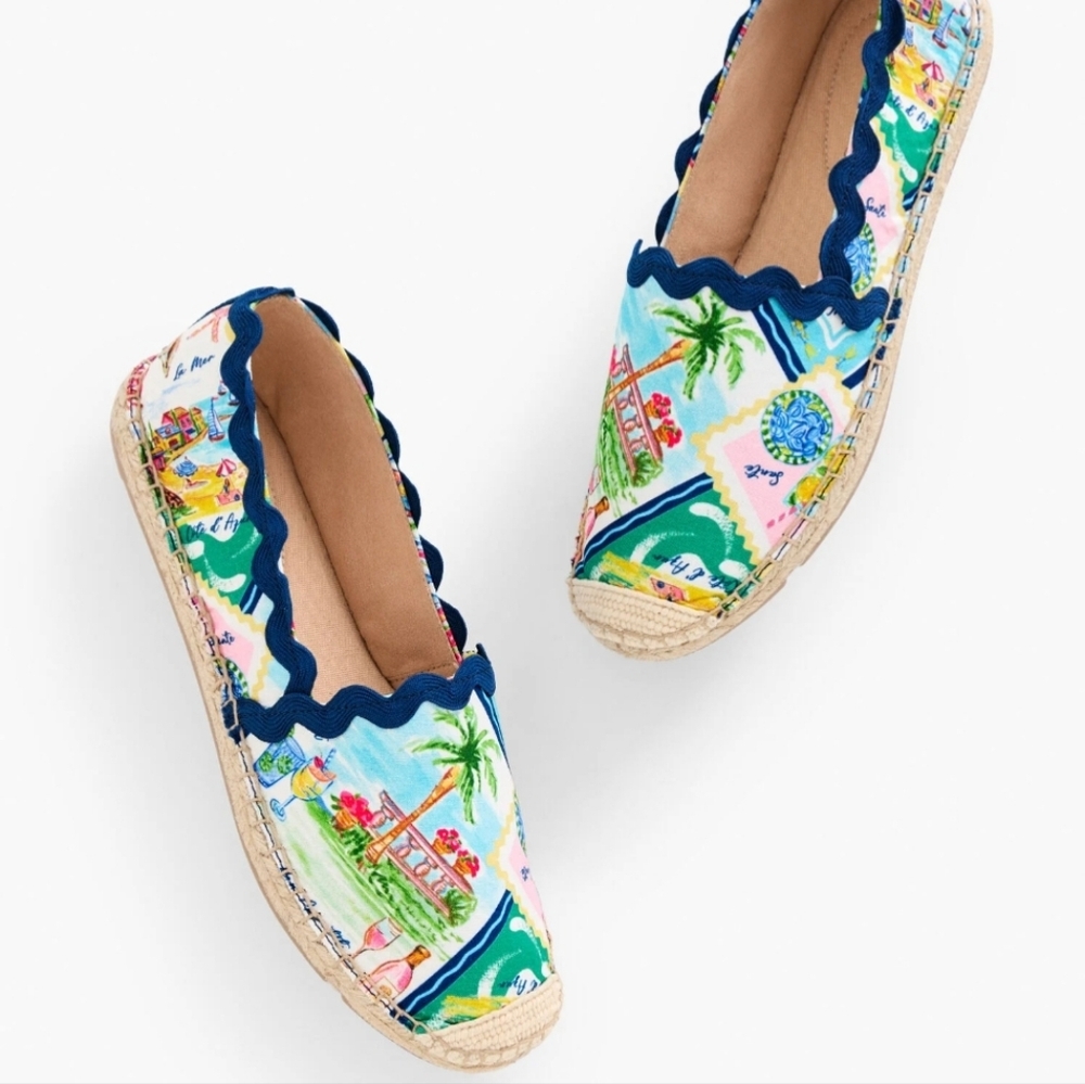 Talbots Izzy Summer Vista Print Espadrille Size 6.5